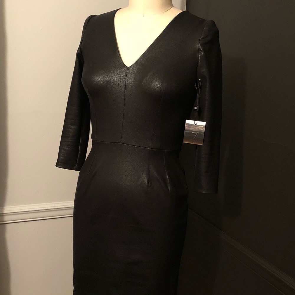 Stretch faux leather dress